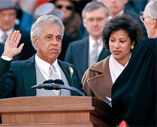 Douglas Wilder is Sworn in as Governor of Virginia